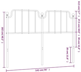 Cabeceira de cama 135 cm metal preto