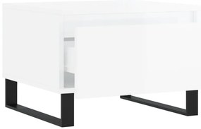 Mesas de centro 2pcs 50x46x35cm deriv. madeira branco brilhante