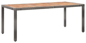 9 pcs conjunto jantar exterior c/ almofadões vime PE cinzento