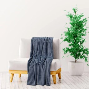 vidaXL Manta 130x170 cm poliéster cinzento