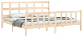 Cama sem colchão 200x200 cm madeira de pinho maciça