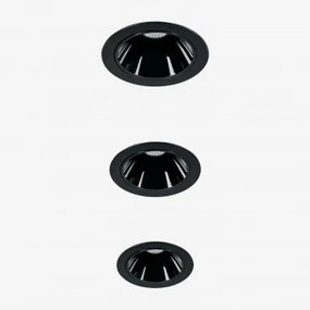 Pack De 3 Downlights Led Embutidos Com Molduras Redondas Ø8 Cm Para Exterior Em Alumínio Luisiana Preto & 8 W & 38º & Branco Frio 4000k - Sklum