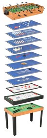 91944 vidaXL Mesa de jogos 15-em-1 121x61x82 cm cor ácer