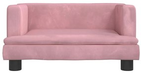 Cama para cães 60x40x30 cm veludo rosa