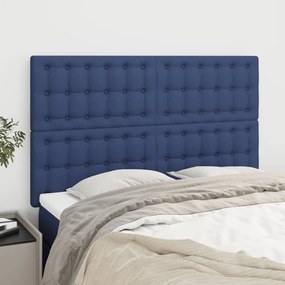 Cabeceira de cama 4 pcs tecido 72x5x78/88 cm azul