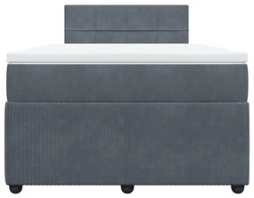 Cama boxspring com colchão 120x200 cm veludo cinzento-escuro