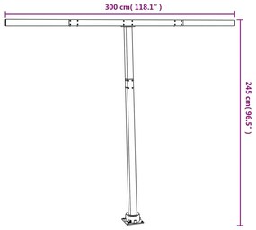 Conjunto de postes para toldo 300x245 cm ferro