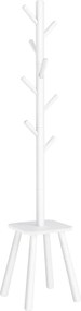 Cabideiro com 8 ganchos e prateleira 33,6 x 33,6 x 175,8 cm Branco