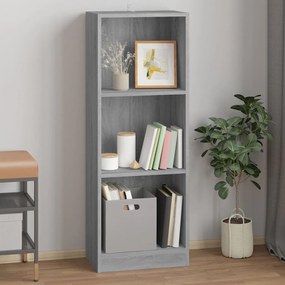 vidaXL Estante 3 prat. 40x24x109 cm derivados de madeira cinza sonoma