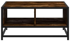 Mesa de centro derivados de madeira e metal carvalho fumado
