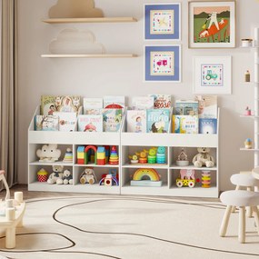 Estante Infantil Organizadora de Brinquedos 90 x 34 x 80 cm com 4 Compartimentos Abertos Branca