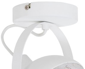 Luminária de teto industrial branca com prata 15 cm ajustável - Magnax Industrial