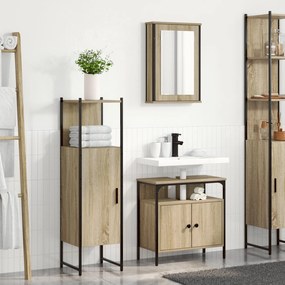 Conjunto de Móveis para Casa de Banho com 3 Peças em Carvalho Sonoma e