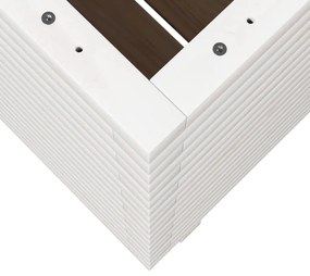 Vaso/floreira de jardim 60x60x72 cm pinho maciço branco