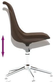 Cadeiras de jantar giratórias 2 pcs tecido castanho