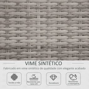 Outsunny Conjunto de Móveis de Jardim de Vime 4 Peças Mesa de Centro S