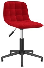 vidaXL Cadeira de escritório giratória veludo vermelho tinto
