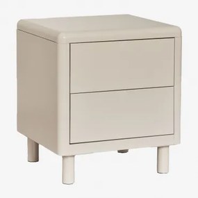 Mesa De Cabeceira Retangular 45x40 Cm Em Aço Michigan Tapioca Bege - Sklum