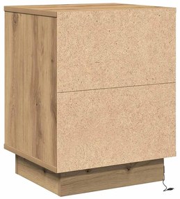 Camas de cabeceira com luzes LED 2 pcs Carvalho Artisan 39x34,5x50 cm