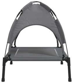 Cama para cães com toldo tecido oxford e aço antracite