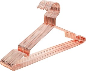 Conjunto de 20 cabides cromados 42 x 0,3 x 21 cm ouro-rosa