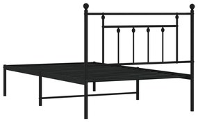 Estrutura de cama com cabeceira 107x203 cm metal preto