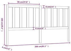 Cabeceira de cama 206x4x100 cm pinho maciço castanho mel