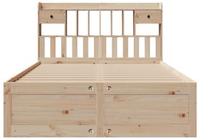 Cama com estante sem colchão 140x190 cm pinho maciço