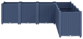 Vaso/floreira 160x160x53 cm PP cinzento azul