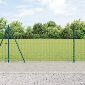 Cerca Euro com 7 Postes Flangeados 1.2x10 m Aço Galvanizado