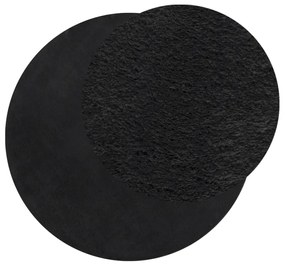 Tapete pelo curto macio e lavável HUARTE Ø 200 cm preto
