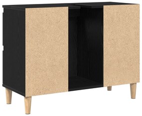 Gabinete de Pia vidaXL Preto Carvalho 80x33x60 cm Madeira de Engenhari