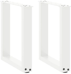 vidaXL Pés para mesa de centro em formato de U, 2 peças, branco, 28x(42-43) cm, aço