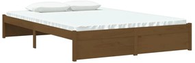 Estrutura de cama 140x200 cm madeira maciça castanho mel