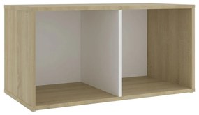 Móveis de TV 2 pcs 72x35x36,5cm contrap. branco/carvalho sonoma