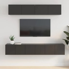 vidaXL Conjunto móveis de TV 5 pcs madeira processada preto