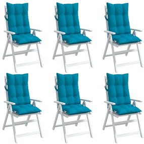 Almofadões cadeira encosto alto 6 pcs tecido oxford azul-claro