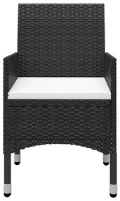 9 pcs conjunto de jantar para jardim preto