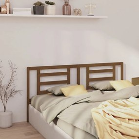 818833 vidaXL Cabeceira de cama 166x4x100 cm pinho maciço castanho mel