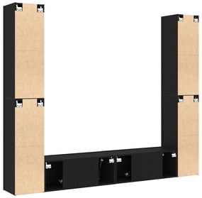 Conjunto de Armário para TV vidaXL 6 Peças Carvalho Preto Madeira Enge