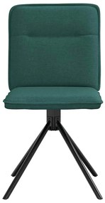 Cadeiras de jantar 4 pcs tecido verde escuro