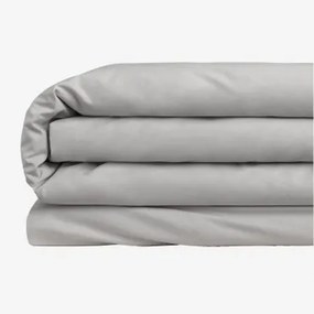 Capa De Edredão De Algodão Percal Lesia 180 Fios Cinza Claro & Cama 135/140cm (220 X 220 Cm) - Sklum