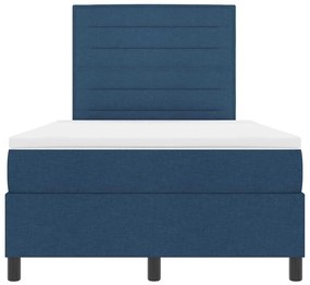 Cama Box Spring com Colchão e Luz LED Azul, 120 x 190 cm em Tecido