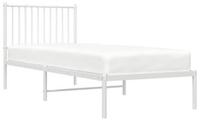 Estrutura de cama com cabeceira 80x200 cm metal branco