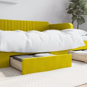 vidaXL Gavetas de cama 2 pcs derivados de madeira e veludo amarelo