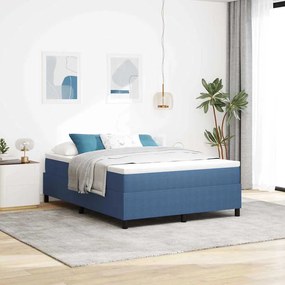 vidaXL Estrado de cama plataforma Azul 140 x 190 cm tecido