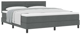 Cama Box com Colchão Cinza Escuro 180x200 cm Tecido