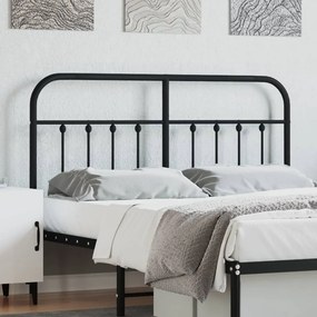 vidaXL Cabeceira de cama 135 cm metal preto