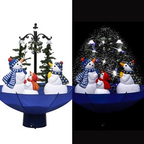 289929 vidaXL Árvore Natal c/ neve base formato guarda-chuva 75 cm PVC azul