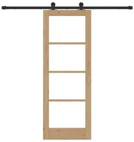 Porta Deslizante com Conjunto de Ferragens 'ORKDAL'Madeira Sólida &amp; Vi